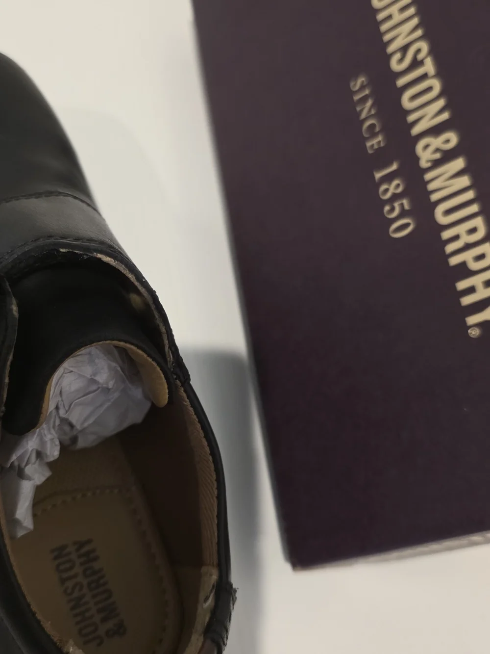 LJohnston & Murphy Boy's Black Leather Slip-On Loafers